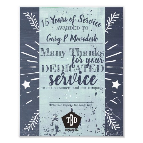 Chalkboard universal employee anniversary award