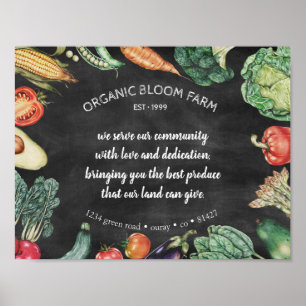 Chalkboard Vegetable Board ⎢Personalized Poster