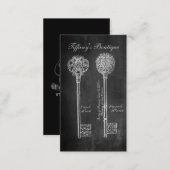 Chalkboard Victorian skeleton keys realtor Business Card (Front/Back)