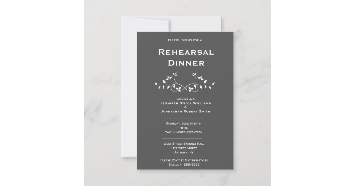 Chalkboard Vines Rehearsal Dinner Invitations Zazzle