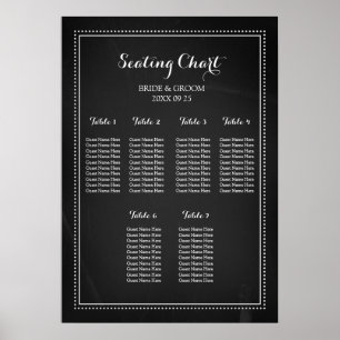 Chalkboard Vintage 6 Table Seating Chart