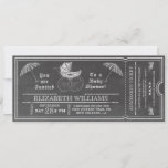 Chalkboard Vintage Baby Shower Ticket Invitation at Zazzle