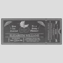 Chalkboard Vintage Baby Shower Ticket Invitation