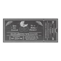 Chalkboard Vintage Baby Shower Ticket Invitation