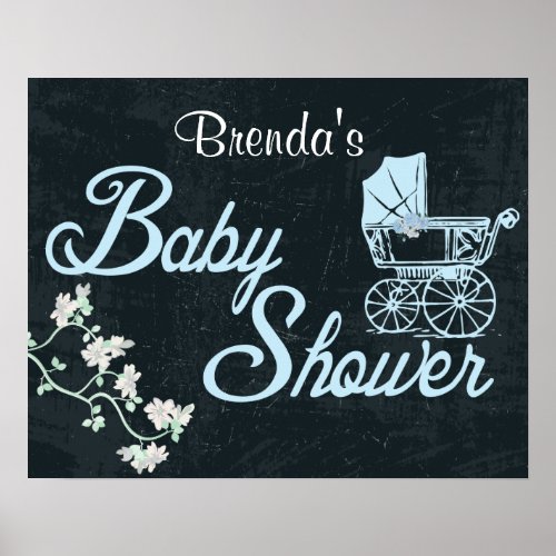 Chalkboard Vintage Custom Baby Shower Poster