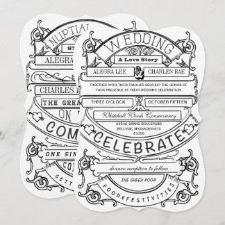Chalkboard Vintage Modern Typography Wedding Invitation