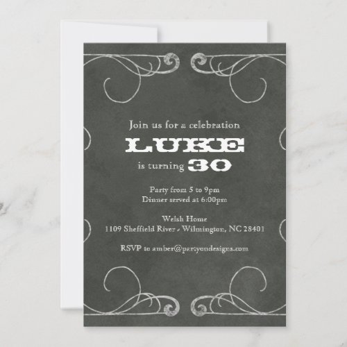 Chalkboard Vintage Party 30 40 50 60 anniversary Invitation