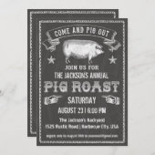 Chalkboard Vintage Pig Roast Invitation (Front/Back)