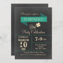 Chalkboard Vintage St Patricks day Party Invitation