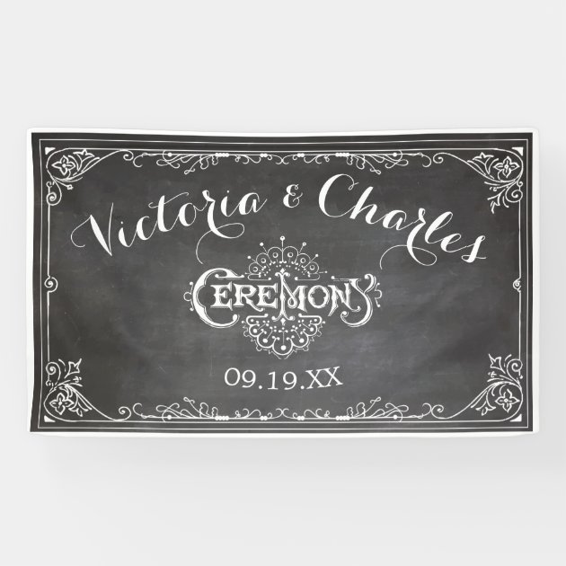 Chalkboard Vintage Typography Wedding Banner