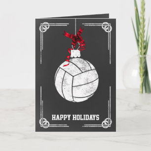 chalkboard volleyball player Christmas Cards