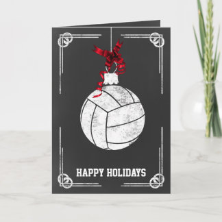 chalkboard volleyball player Christmas Cards