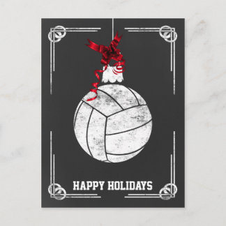 chalkboard volleyball player Christmas Cards