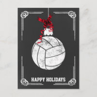 chalkboard volleyball player Christmas Cards