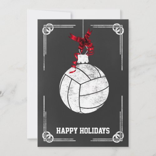 chalkboard volleyball player Christmas Cards