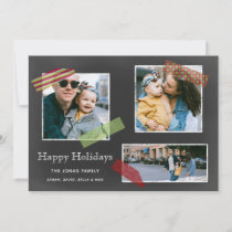 Chalkboard Washi Tape Multiple Photo Collage Holiday Card