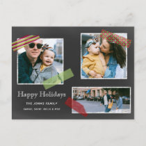 Chalkboard Washi Tape Multiple Photo Collage Holiday Postcard