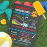 Chalkboard Water slide Pool birthday party Invitation