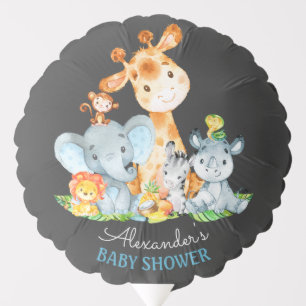 Chalkboard Watercol Cute Safari Jungle Baby Balloon