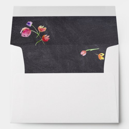 Chalkboard Watercolor Flower Envelope