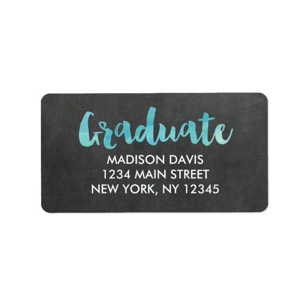 Chalkboard Watercolor Graduation Address Labels