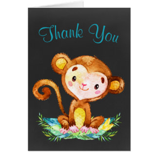 Monkey Thank You Cards - Greeting &amp; Photo Cards | Zazzle