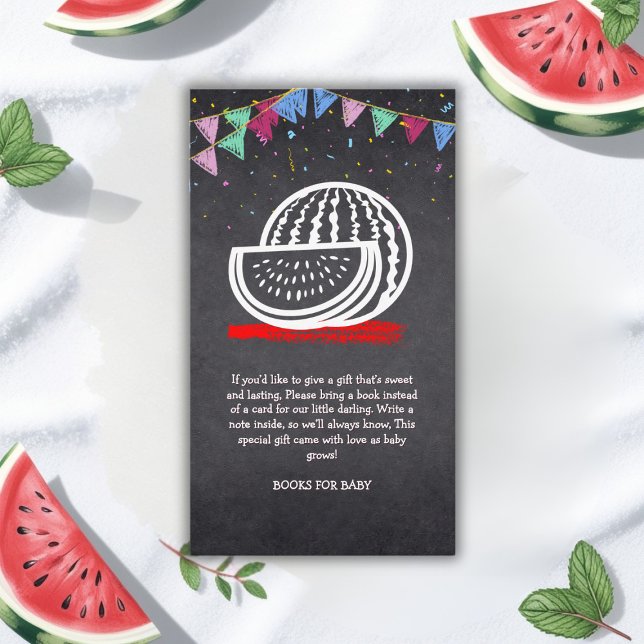 Chalkboard Watermelon Drawing Baby Shower Enclosure Card (Creator Uploaded)
