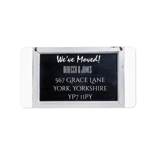 Chalkboard Weve Moved Address Announcement Label