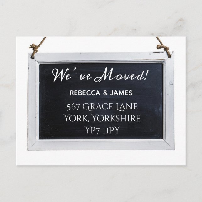 Chalkboard  We’ve Moved Announcement Postcard (Front)