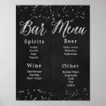 Chalkboard Wedding Bar Menu Poster<br><div class="desc">This chalk-board style bar menu fits into any standard 8.5 x 11" frame.</div>