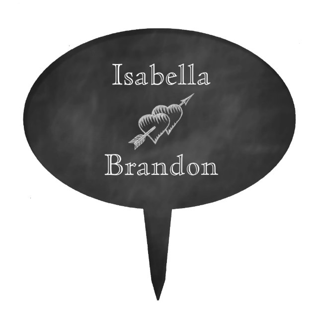 Chalkboard Wedding Cake Topper (Front)