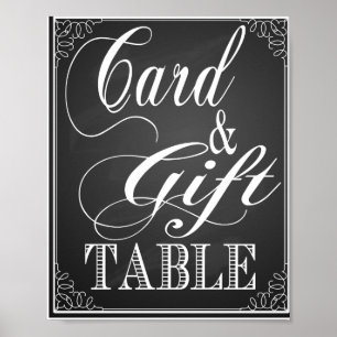 Chalkboard wedding Cards and gift table print