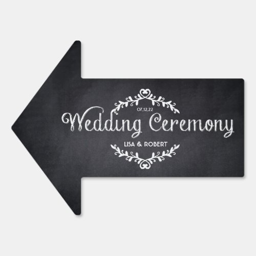 Chalkboard Wedding Ceremony This Way Sign