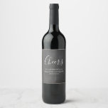 Chalkboard wedding dinner. Modern simple gray Wine Label<br><div class="desc">Chalkboard wedding wine label.</div>