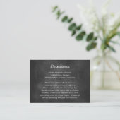 Chalkboard Wedding Directions Insert Cards (Standing Front)