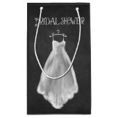 Chalkboard Wedding Dress Bridal Shower Gift Bag (Back)