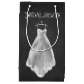 Chalkboard Wedding Dress Bridal Shower Gift Bag (Front)