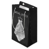 Chalkboard Wedding Dress Bridal Shower Gift Bag (Front Angled)