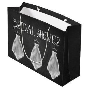 Chalkboard Wedding Dress Bridal Shower Gift Bag