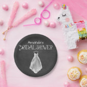 Chalkboard Wedding Dress Bridal Shower Plates (Party)