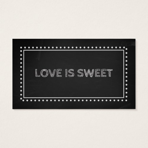 Chalkboard Wedding Favor Recipe Tags Business Card