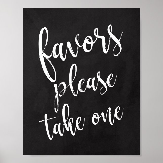 Chalkboard Wedding Favors 8x10 Sign (Front)
