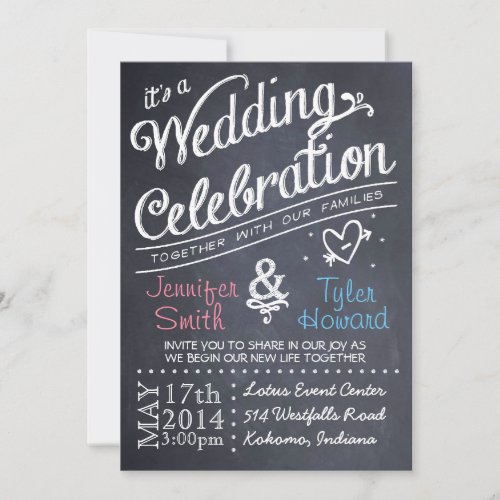 Chalkboard Wedding Invitation