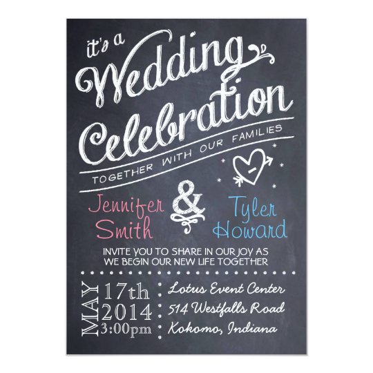 Chalkboard Wedding Invitation | Zazzle.com