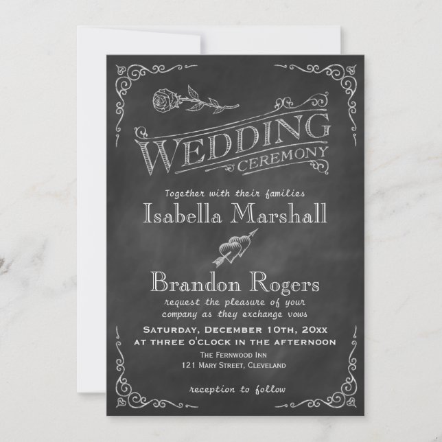 Chalkboard Wedding Invitation (Front)