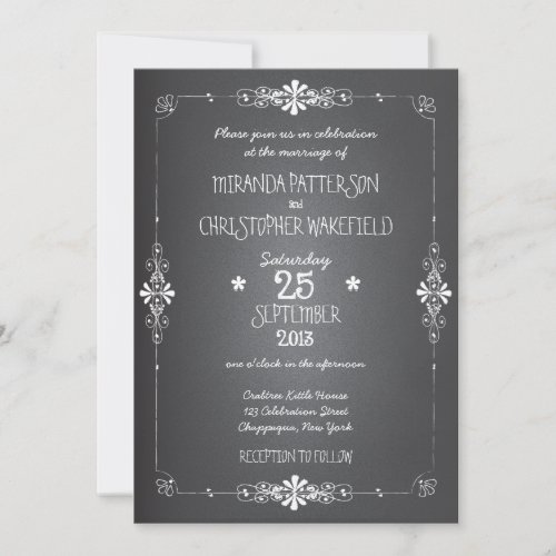 Chalkboard Wedding Invitation
