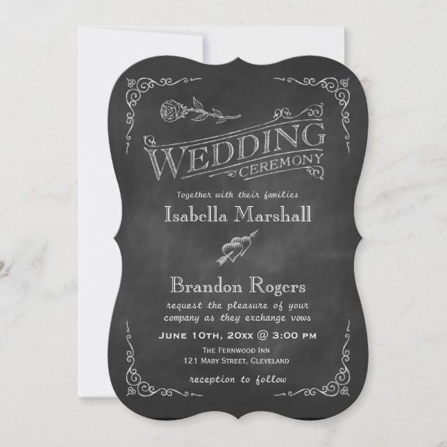 Chalkboard Wedding Invitation 2 (Front)