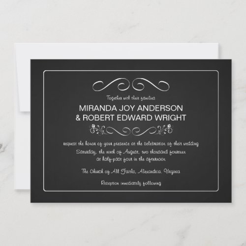Chalkboard Wedding Invitations Plain and Simple