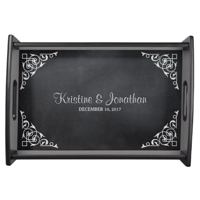 Chalkboard wedding keepsake serving tray (Front)