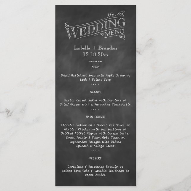 Chalkboard Wedding Menu 2 (Front)